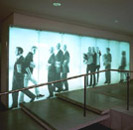 WHAT'S THE NEWS?  Foto-Glas-Licht-Installation Tagblattturm Stuttgart, 1999